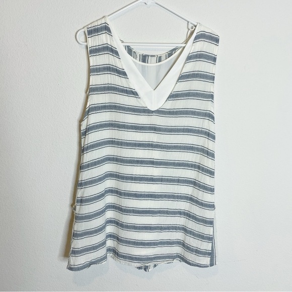 Zara Basic striped linen layered dress with pockets blue white size xs - Picture 2 of 7